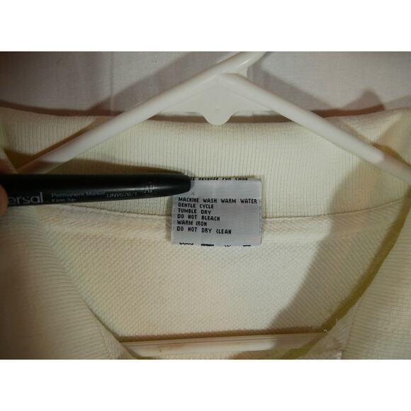DAVIDSON OF BERMUDA Polo Mens Large White Embroidered Logo Vintage - Picture 4 of 7